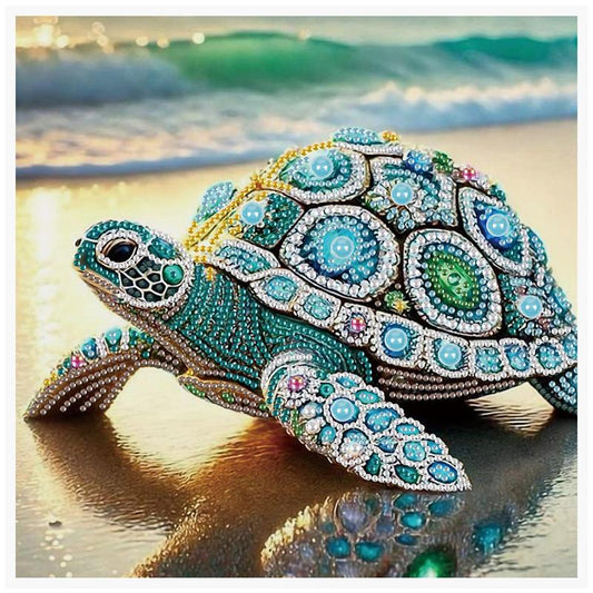 5D Diamond Arts Colorful Painting, Turtle Pattern DIY Diamond Arts Colorful Painting Kit for Beginners, Wall Art Craft Decor for Home